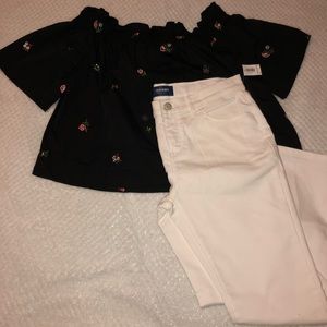 White Pants and Black Top